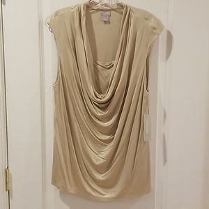 Chicos Draped Top - Sparkley Gold - Size 2